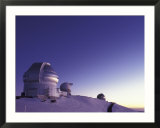 Observatories at Summit of Mauna Kea  Big Island  Hawaii  USA