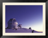 Observatories at Summit of Mauna Kea  Big Island  Hawaii  USA