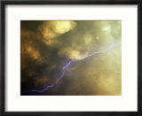 A Lightning Bolt is Seen with Clouds as a Storm Passes Over Brookfield  Wis