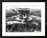 This is an Aerial View of the Arc De Triomphe
