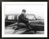 Gary Numan Pop Star Poses Beside His Pride and Joy a Black Navajo Twin-Engined Plane  February 1982