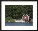 Cabin on Shore of Lake