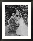 Charles Dickens English Writer at His Home at Gadshill in Kent with His Daughters Kate and Mary