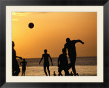 Soccer Game on Beach at Sunset  Zanzibar Town  Zanzibar Island  Zanzibar West  Tanzania