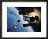 Space shuttle and earth