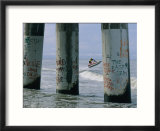 Graffiti-covered pilings