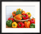 Sweet Peppers in and Around Basket