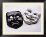 Black and White Image of Ceramic Theater Masks