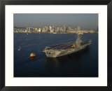 Aircraft Carrier with Skyline of San Diego  California