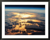 View of sunset from space shuttle