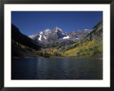 Mountains with Sky and Water  Maroon Bells  CO