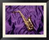 Saxophone on purple background