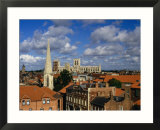 City buildings with York Minster Cathedral in background  York  United Kingdom