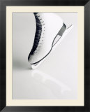 Black and white image of figure skater's skate