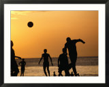 Soccer Game on Beach at Sunset  Zanzibar Town  Zanzibar Island  Zanzibar West  Tanzania