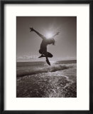 Silhouette Of Dancer Jumping Over Atlantic Ocean