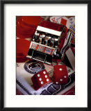 Dice  Slot Machine  Chips and Card on $100 Bill