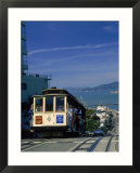 Trolley in motion  San Francisco  CA
