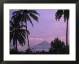 Active volcano  Merapi from Borobodur  Indonesia