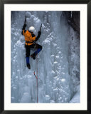 Man ice climbing at Ouray Ice Park  CO