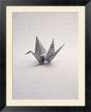 Origami crane on white