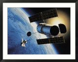 Space shuttle and earth