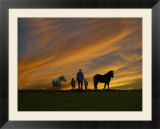 Ohio  Sugarcreek  Amish Family Viewing Sunset