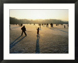 Ice Hockey On Frozen Katzensee Lake  Zurich  Switzerland