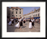 Tourist Board Folk Dancers in Lusa Square  Dubrovnik  Dalmatia  Croatia