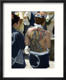 Girl with Shiva Tattoo on Back  Sensoji Temple  Asakusa  Japan