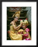 Balinese Dancers in Front of Temple in Ubud  Bali  Indonesia
