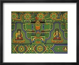 Detail of Wall Mural at a Buddhist Temple  Taegu  South Korea