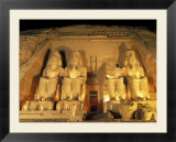 Night Shot of the Entrence to the Temple of Ramses II in Abu Simbel  Egypt
