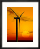 Wind Turbine at Sunset  Computer Generation