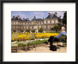 People Relaxing in Chairs in Jardin Du Luxembourg  Paris  France