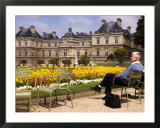 People Relaxing in Chairs in Jardin Du Luxembourg  Paris  France
