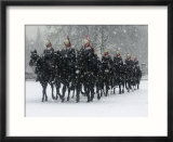Snow Falling on Members of the Household Cavalry as They Cross Horse Guards Parade