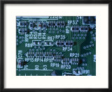 Close View of Computer Circuitry Board Connections Soldered Together