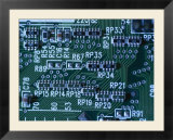 Close View of Computer Circuitry Board Connections Soldered Together