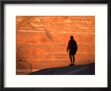 Silhouette of Hiker in Padre Bay  Lake Powell  Utah  USA