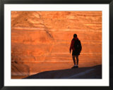 Silhouette of Hiker in Padre Bay  Lake Powell  Utah  USA