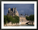 Fishermen on Banks of River Seine with the Louvre in Background  Paris  Ile-De-France  France