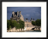 Fishermen on Banks of River Seine with the Louvre in Background  Paris  Ile-De-France  France