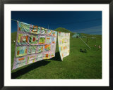 Colorful Quilts Hanging on a Clothesline
