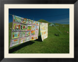 Colorful Quilts Hanging on a Clothesline