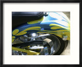 Close-up of Flame Design on a Motorcycle Fender