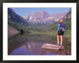 Woman Hiker At Maroon Bells  Aspen  CO