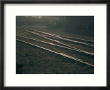 Morning sun highlights the tracks of this railroad that runs through Santa Fe  New Mexico