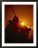 View of the Iwo Jima Monument taken at sunset