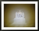 View of the statue of Abraham Lincoln inside the Lincoln Memorial